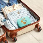 Personalized Birth Flower Wreath 2 Layer Portable Leather Travel Snap Jewelry Case with Name Birthday Anniversary Gift for Women