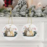 Ornement personnalisé en céramique avec 1 à 8 noms Décoration de l'arbre de Noël Cadeau de fête pour la famille et les enfants