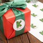 Personalised Santa Coloured Lights Letter Waterproof Stickers Initial Name Labels for DIY Gift Decoration Cute Christmas Festival Party Favors for Kids