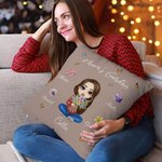 Taie d'oreiller personnalisée avec 1-8 Noms d'enfants Anniversaire Noël Cadeau pour les femmes