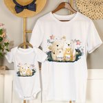 Personalized Cute Family Bear 100% Cotton T-shirt Baby Bodysuit Matching Outfit Mother’s Day Gift for New Mom Baby