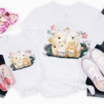 Personalized Cute Family Bear 100% Cotton T-shirt Baby Bodysuit Matching Outfit Mother’s Day Gift for New Mom Baby