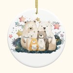 Ornement personnalisé en céramique avec 1 à 8 noms Décoration de l'arbre de Noël Cadeau de fête pour la famille et les enfants