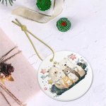 Ornement personnalisé en céramique avec 1 à 8 noms Décoration de l'arbre de Noël Cadeau de fête pour la famille et les enfants