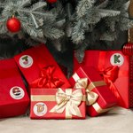 Personalised Santa Coloured Lights Letter Waterproof Stickers Initial Name Labels for DIY Gift Decoration Cute Christmas Festival Party Favors for Kids
