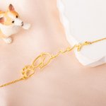 Personlig minimalistisk armbånd med tassetrykk for kjæledyr med navn Hund Katt Mamma Smykker Bursdagsgave til minne om kvinner