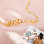 Personlig minimalistisk armbånd med tassetrykk for kjæledyr med navn Hund Katt Mamma Smykker Bursdagsgave til minne om kvinner