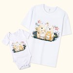 Personalized Cute Family Bear 100% Cotton T-shirt Baby Bodysuit Matching Outfit Mother’s Day Gift for New Mom Baby