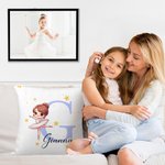 Gepersonaliseerd Betoverend Cartoon Ballet Meisje Zacht Kussenovertrek met Initiaal en Naam Home Decor Verjaardag Housewarming Gift voor Ballerina Dan