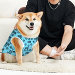 Gepersonaliseerde Multicolor Schattige Poot 100% Katoenen Hondenkleding met Naam Verjaardag Herdenkingsdag Geschenk voor Huisdierliefhebbers Eigenaar