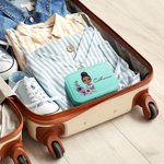 Boîte à bijoux portable personnalisée à deux niveaux avec nom Cadeau d'anniversaire essentiel pour les femmes et les filles