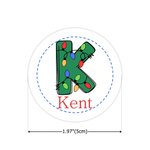 Personalised Santa Coloured Lights Letter Waterproof Stickers Initial Name Labels for DIY Gift Decoration Cute Christmas Festival Party Favors for Kids
