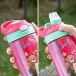 Personalised Cute Family Bear 16 oz Kid Water Bottle with Straw and Spill-Proof Lid Back to School Outdoor Accessories Gift for Boys Girls