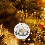 Ornement personnalisé en céramique avec 1 à 8 noms Décoration de l'arbre de Noël Cadeau de fête pour la famille et les enfants