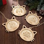 Personalisierte Schneeflocke Katze Porträt hölzerne Weihnachten hängenden Ornament mit Namen Weihnachtsbaumschmuck Memorial Haustier Verlust Geschenk 
