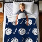 Personalised Multicolour Baseball Football Tennis Sports Theme Soft Throw Blanket with Names Home Decor Birthday Team Gift for Sports Lovers