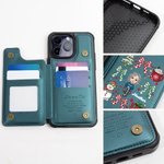 Spersonalizowana postać z kreskówki Choinka Bałwan Imię Etui na telefon z klapką i uchwytem na kartę Blokowanie RFID Prezent świąteczny dla przyjaciela rodziny