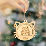 Personalisierte Schneeflocke Katze Porträt hölzerne Weihnachten hängenden Ornament mit Namen Weihnachtsbaumschmuck Memorial Haustier Verlust Geschenk 