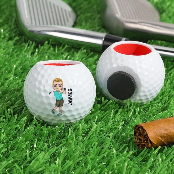 Spersonalizowany magnetyczny uchwyt na cygaro w kształcie piłki golfowej z imieniem na wózek golfowy Sportowy prezent urodzinowy dla golfistów Miłośnicy cygar