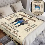 Thank You My Badass Bestie - Personalised Cartoon Sisters Leopard Print Throw Blanket Birthday Gift