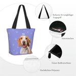 Personalisierte Mehrfarbige Tragetasche mit 1-3 Haustierfotos Hundeporträt Tote Bag mit Namen Geburtstag Jahrestag für Tierliebhaber