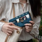 Portefeuille en cuir personnalisé avec 1 à 6 noms et plusieurs compartiments Cadeau d'anniversaire pour les amoureux des animaux de compagnie