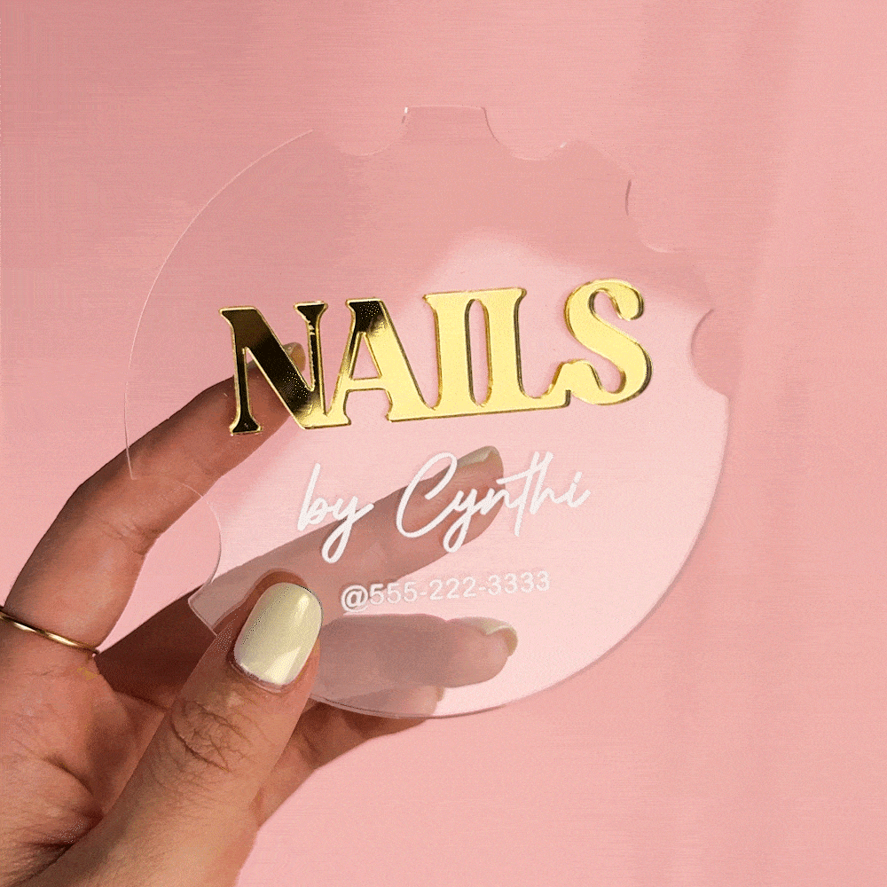 Miroir Personnalisé Lettre Acrylique Nailfie Disk Display Plate with Name Beauty Salon Social Media Photo Props Cadeau pour Manucure Nail Artist