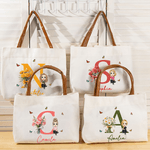 Sac à main en toile avec nom et initiale Cadeau d'anniversaire pour les femmes et les filles 1