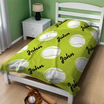 Personalised Multicolour Baseball Football Tennis Sports Theme Soft Throw Blanket with Names Home Decor Birthday Team Gift for Sports Lovers