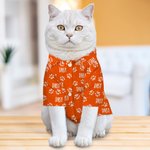 Personalizado multicolor lindo pata impresión suave perro gato camisa con nombre fiesta de disfraces regalo de cumpleaños para los dueños de mascotas