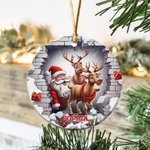 Spersonalizowana ceramiczna ozdoba świąteczna 3D Święty Mikołaj Bałwan Renifer z imieniem na choinkę Wiszący prezent świąteczny dla rodziny