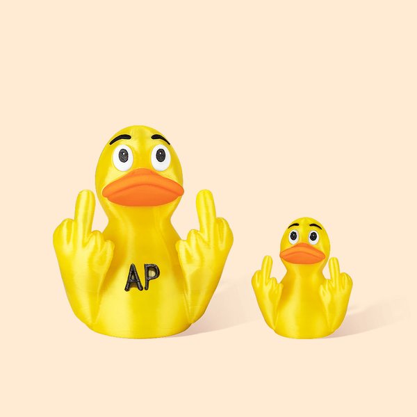 Personalised 3D Print Double Middle Finger Duck with Text Tabletop Decoration Funny Jeep Accessory White Elephant Gift for Friend Colleague