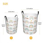 Personalised Boho Rainbow Star Waterproof Laundry Storage Basket with Name and Handle Baby Shower Birthday Gift fot Kids