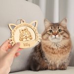 Personalisierte Schneeflocke Katze Porträt hölzerne Weihnachten hängenden Ornament mit Namen Weihnachtsbaumschmuck Memorial Haustier Verlust Geschenk 