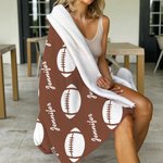 Personalised Multicolour Baseball Football Tennis Sports Theme Soft Throw Blanket with Names Home Decor Birthday Team Gift for Sports Lovers