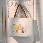 Sac à main en toile avec nom et initiale Cadeau d'anniversaire pour les femmes et les filles 5