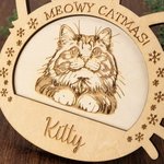 Personalisierte Schneeflocke Katze Porträt hölzerne Weihnachten hängenden Ornament mit Namen Weihnachtsbaumschmuck Memorial Haustier Verlust Geschenk 