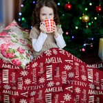 Copo de nieve personalizado Nombre Inicial Suave manta de tiro Decoración del hogar Cumpleaños Regalo de Navidad para los niños
