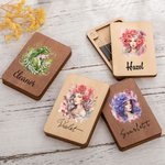 Personalised Anthropomorphic Birth Flower Wooden Magnetic Needle Box with Name Birthday Anniversary Gift for Sewing Lovers