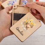 Personalised Anthropomorphic Birth Flower Wooden Magnetic Needle Box with Name Birthday Anniversary Gift for Sewing Lovers