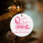 Ornement de Noël personnalisé en forme de papillon avec nom Cadeau de Noël pour les femmes qui luttent contre le cancer.