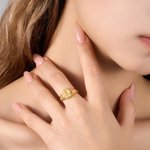 Personalized Orion Star CZ Birthstone Signet Ring Birthday Anniversary Mother's Day Gift for Women