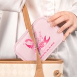 Personalised You Are Not Alone Pink Ribbon Leather Name Jewellery Box with Adjustable LED Makeup Mirror Birthday Gift for Breast Cancer Patient