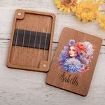 Personalised Anthropomorphic Birth Flower Wooden Magnetic Needle Box with Name Birthday Anniversary Gift for Sewing Lovers