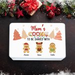 Gepersonaliseerde Peperkoek Man Voedsel-grade snoep Cookie Biscuit opslag Tin met deksel en 1-12 Namen Kerst Festival Party Favors Gift voor kinderen familie
