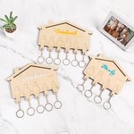 Personalised Wooden Family Names Key Holder for 2-6 Members Wall Mount Entryway Decor Housewarming Wedding Gift for Family Couple