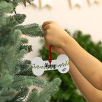 Personnalisé en forme d'os de chien, ornement de Noël avec texte et année, décoration d'arbre de Noël, cadeau pour les amoureux des animaux.