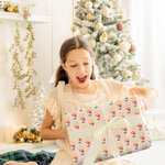 Personalized Christmas Hat Scarf Cartoon Dog Wrapping Paper with Name Festive Christmas Gift for Dog Lover