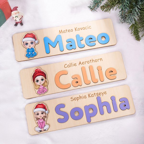 Casse-tête personnalisé en bois avec personnage de dessin animé Cadeau d'anniversaire pour fille garçon enfant