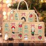 Personalisierte Weihnachten Mädchen Frauen wiederverwendbare Jute Tragetasche Tote Bag mit Namen Weihnachten Geburtstag Geschenk für Familie Freund
